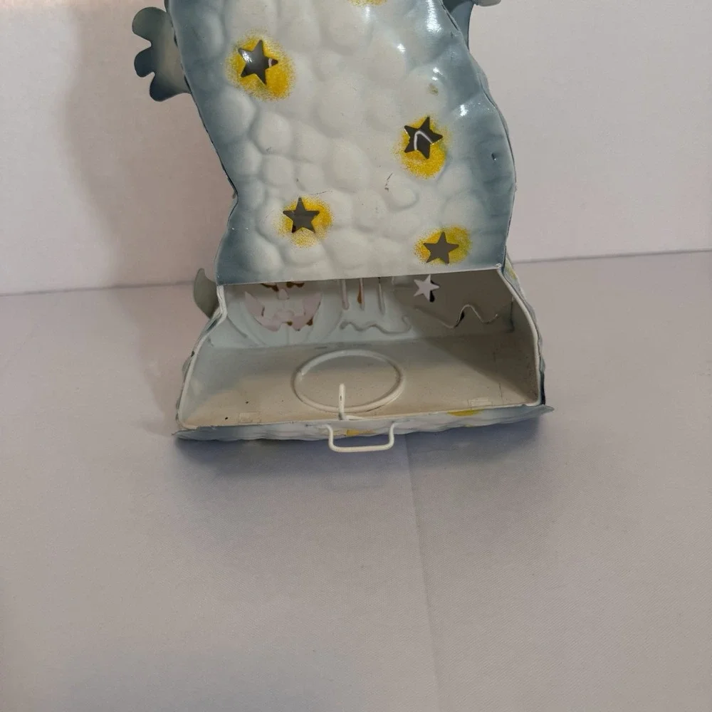 Vintage Halloween Metal Candle Tin‎ Ghost Pumpkin and Cat Home Accent Tea Light - Picture 6 of 9